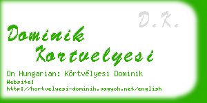 dominik kortvelyesi business card