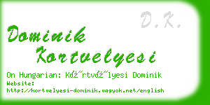dominik kortvelyesi business card
